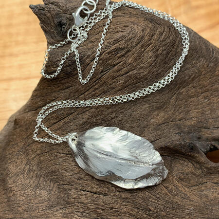 Tulip Petal Silver Necklace