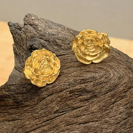 Rose Studs in Gold Vermeil