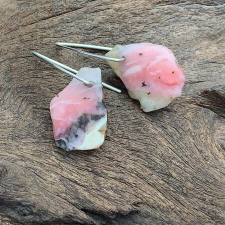 SOLD. Pink Opal Earrings