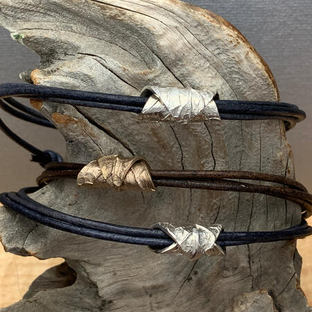 Silver Leather Wrap Bracelet/Necklace