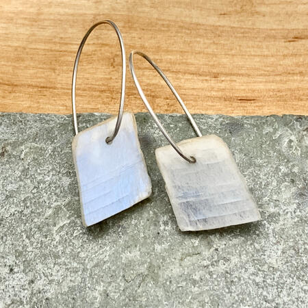 SOLD. Moonstone Blue Flash Earrings