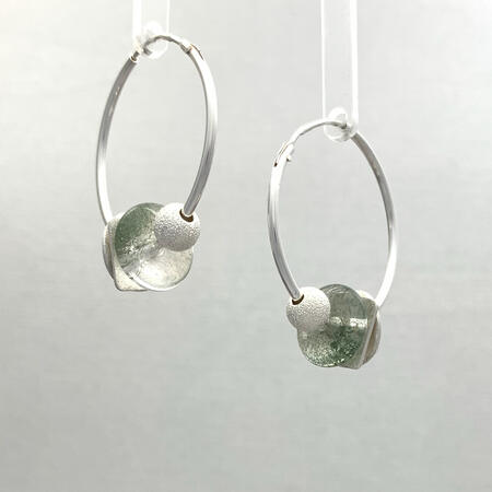 Moss Agate Hoop Earrings