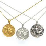 Aurora Goddess of Dawn Gold Vermeil Fine Silver Pendant