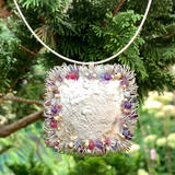 Textured Silver Square Pendant