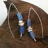 Raw Blue Kyanite Sterling Silver Threader Earrings