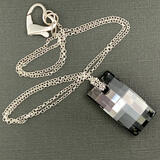 SOLD. Swarovski Rectangular Silver Night Pendant