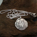 Compass Wax Seal Pendant in fine silver 