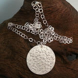 Round Flower Silver Pendant 