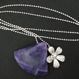 SOLD. Art Deco Amethyst Silver Flower Pendant