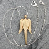 SOLD. Bronze Angel with wings down Pendant