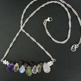 SOLD. Gemstone Multi Coloured Silver Necklace