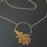 SOLD. Bronze Leaf and Sterling Silver Necklace