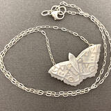 SOLD. Original Peacock Butterfly Silver Pendant