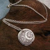 Moon and Stars Boho Silver Wax Seal Pendant 