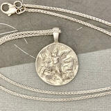 SOLD. Aurora Goddess of Dawn Bright Silver Pendant