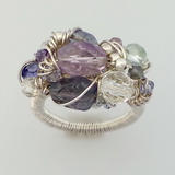 SOLD. Gemstone Sterling Silver Wire Wrapped Ring