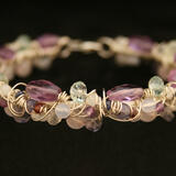 SOLD. Sterling Silver Wire Wrapped Gemstone Bracelet