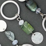 Prenhite Sterling Silver Gemstone Keyring/Keychain