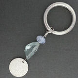 SOLD. Aquamarine Sterling Silver Gemstone Keyring/Keychain