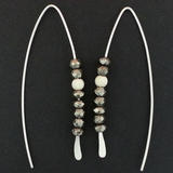 Faceted Pyrite and Sterling Silver Threader Earrings