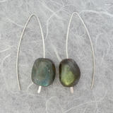 Labradorite Threader Wishbone Earrings