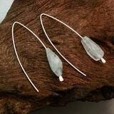 SOLD. Aquamarine Sterling Silver Threader  Earrings