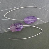  Ametrine Purple Threader Sterling Earrings