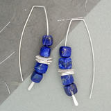 Lapis Lazuli Stacking Threader Earrings