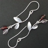 Leaf Gemstone Sterling Silver Earrings