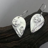 Spring Flower Silver Teardrop Earrings