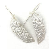  Geometric Moss Textured Silver Earrings