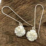 Little Carnation Flower Silver Earrings