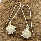 Little Dahlia Flower Silver Earrings