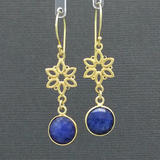 Sapphire Gold Vermeil Flower Earrings
