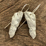 Bark Textured Silver Earrings, no.1