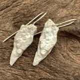 Textured Bark/Wood Silver Earrings, no.2
