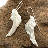 Textured Bark/Wood Silver Earrings, no.3
