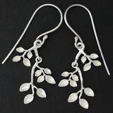 Sterling Silver Branch Leaf Earrings