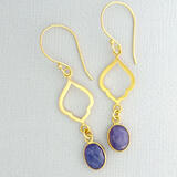 SOLD. Moroccan Style Blue Tanzanite Gold Vermeil Earrings