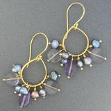 Chandelier Gemstone Gold Vermeil Earrings