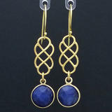 Sapphire Celtic Knot Vermeil Earrings
