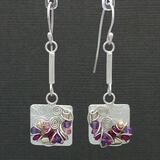 SOLD. Silver Square Wire Worked Earrings