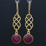 Ruby Celtic Knot Vermeil Earrings