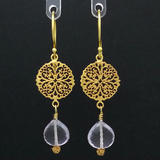 Vermeil Filigree Pink Amethyst Earrings