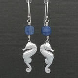 Seahorse and Blue Kyanite Earrings