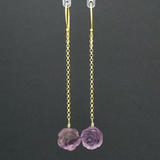 Fluorite Light Purple Rose Vermeil Earrings