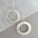Mismatching Circle/Hoop Silver Earrings