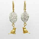 Every Cloud Has a Silver Lining Bird Earrings