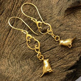 Bird and Scroll Cloud Gold Vermeil Earrings 