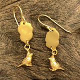 Bird and Fluffy Cloud Vermeil Earrings
